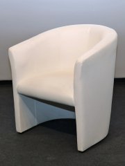 Lounge-Sessel ledergepolstert weiß